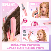 YCFUN Hair Salon Toys for Girls,Pretend Hair Styling Set with Realistic Hair Dryer